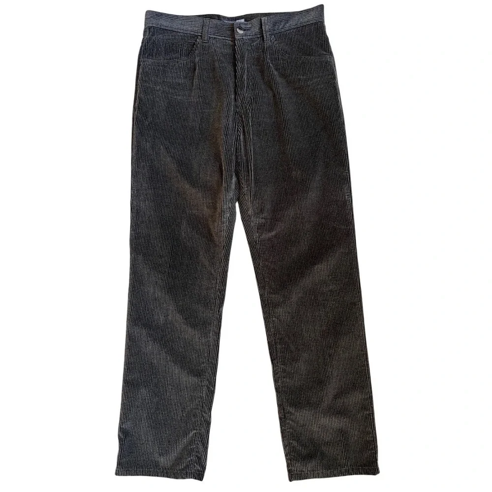 Thomas Elliott Milan Mens Corduroy Pants Brown Made in Italy Straight Leg 36x32